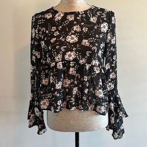 Aeropostale | Gypsy Boho Floral
Peplum Blouse Top | Small